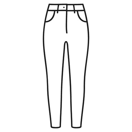 Beautiful hand-drawn outlined icon of a men's pants in white backgroundのイラスト素材
