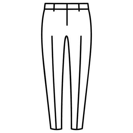 Beautiful hand-drawn outlined icon of a men's pants in white backgroundのイラスト素材