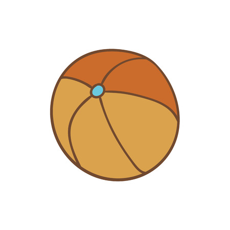 Beautiful hand-drawn colored icon of a large inflatable beach ballのイラスト素材