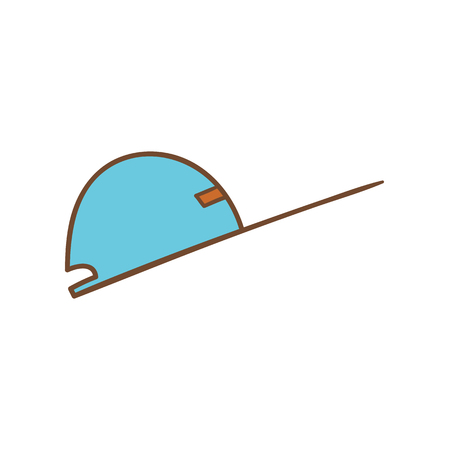 Beautiful hand-drawn colored icon of a stylish baseball capのイラスト素材