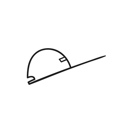 Beautiful hand-drawn outlined icon of a stylish baseball capのイラスト素材