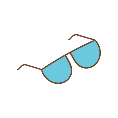 Beautiful hand-drawn icon of a colorful bright sunglassesのイラスト素材
