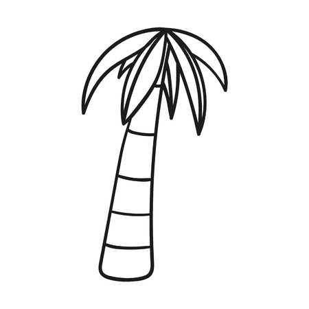 Beautiful hand-drawn outlined icon of a palm treeのイラスト素材