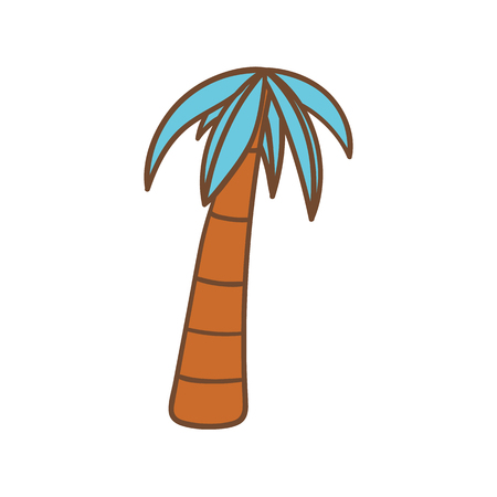 Beautiful hand-drawn colored icon of a palm treeのイラスト素材
