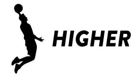 Vector drawn icon of a man jumping with a ball in the hand. Silhouette of a basketball player jumping high with a ballのイラスト素材