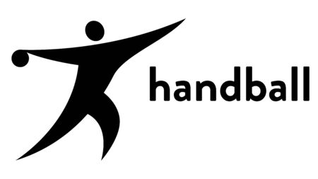 Vector icon of a handball player throwing a ballのイラスト素材