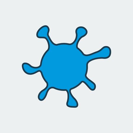 Vector colorful icon of a coronavirus bacteria. It represents a concept of pandemic danger, medical protection, health safety and virus quarantineのイラスト素材