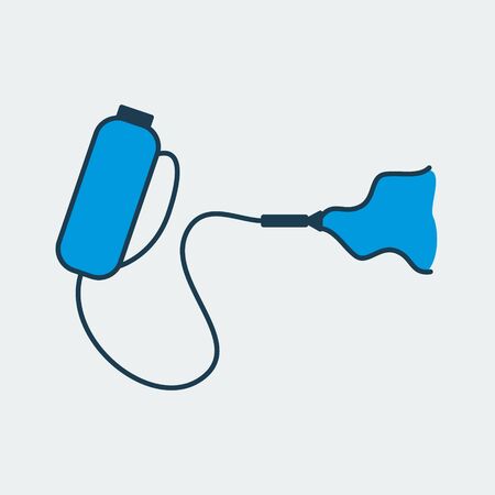 Vector colorful icon of a tank with cleaning agent and sprinkler for cleaning and disinfecting surfaces. It represents a concept of medical protection, cleanliness, hygiene, health safety and virus protectionのイラスト素材