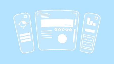 Vector colorful concept illustration of a augmented reality computer interface. It represents a concept of augmented reality, modern interface, technology developmentのイラスト素材