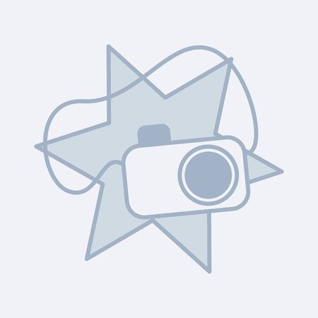 Vector modern icon of a camera. Can be used as a   icon, or labelのイラスト素材