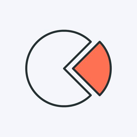 Pie chart colorful icon. Vector illustration of pie diagram. Two-part diagram infographics element.のイラスト素材