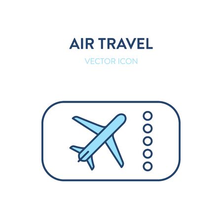 Airport departure board icon. Vector flat outline colorful illustration of a board with plane icon and departure schedule list. Represents a concept of airports, air travel, commercial flight, waiting areaのイラスト素材