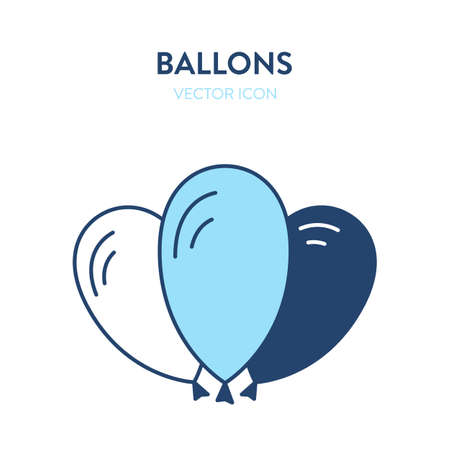 Party balloons icon. Vector colorful illustration of a three balloons of different colorsのイラスト素材