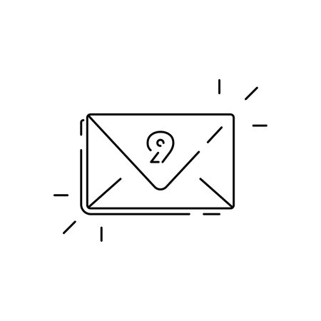 Outline mail envelope icon. Closed mail envelope icon with number nine on a white background. email notification. email sign. Message icon vector for web, computer, and mobile appのイラスト素材