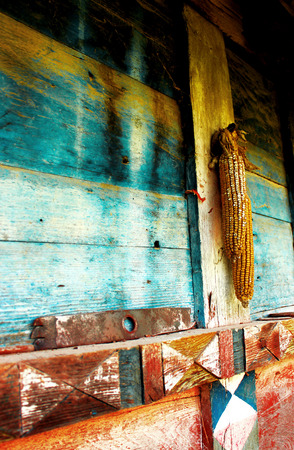 Corn on a houseの写真素材