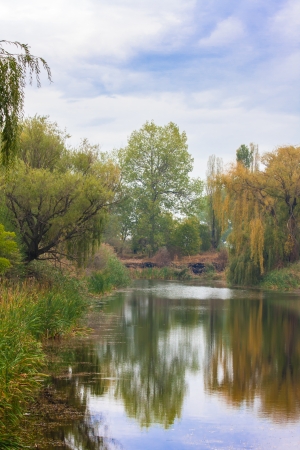 small forest lake near Sofiaの写真素材