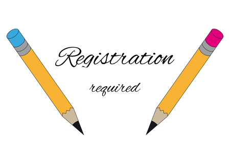 Two graphite pencils and text registration requiredのイラスト素材