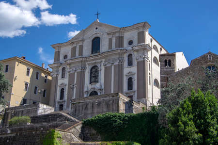 Trieste / ITALY - June 23, 2018: Trieste abandoned streets walking down San Giusto streets during late touristic season, beautiful townのeditorial素材