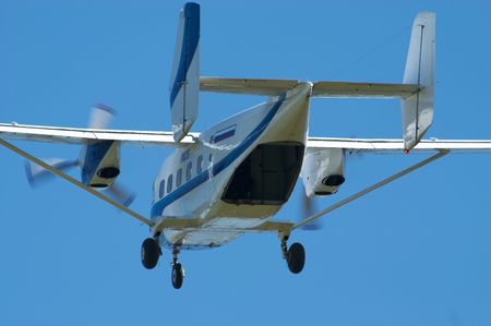 Skydiver's plane in airshow. Mochishe airport, Novosibirsk, august 2006