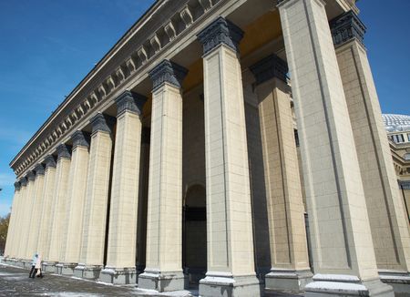 Columns of Novosibirsk opera theater, Siberia, october 2006の写真素材
