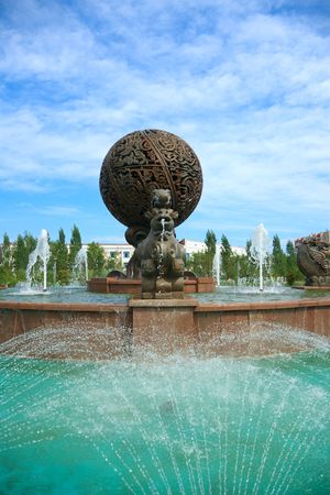 City fontain, Astana, capital of Kazakhstan, july 2008の写真素材