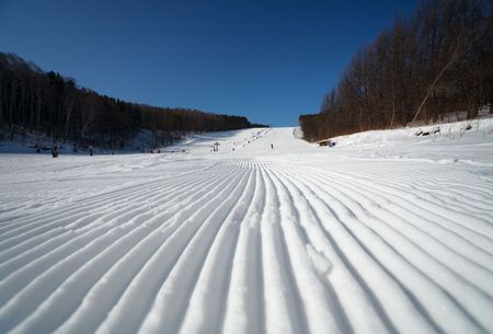 striped snow, after ratrac, Belokurikha, winter resort.