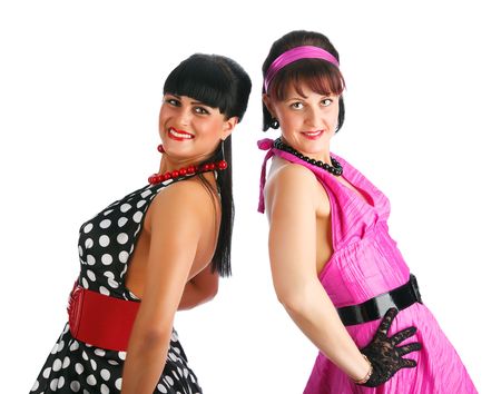 Beautiful young dancer, 80's styleの写真素材