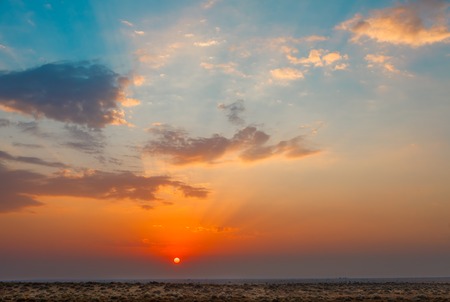 Sunrise in the desertの写真素材