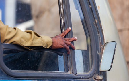 Dirty hand of indian manの写真素材