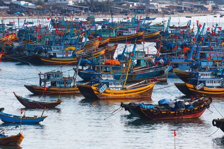 Fishing boats in Vietnamのeditorial素材
