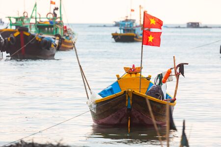 Traditional Fishing Vietnamese Boatsの写真素材