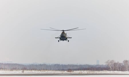 Military helicopter take offのeditorial素材