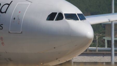 Close-up cockpit view Airbus A330のeditorial素材