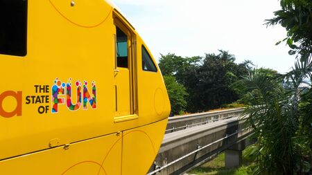 Monorail train on Sentosa islandのeditorial素材