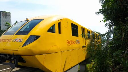 Monorail train on Sentosa islandのeditorial素材