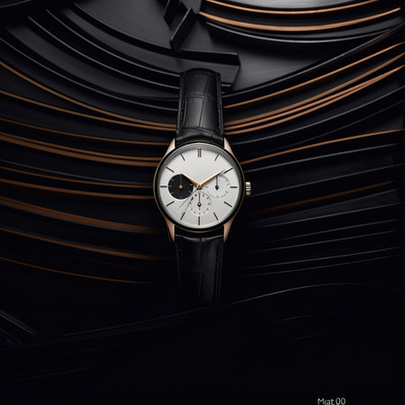 Wristwatch on a black background. Luxury wristwatch.の素材