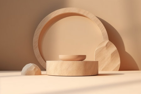 abstract minimal geometric forms, podium for product display.の素材