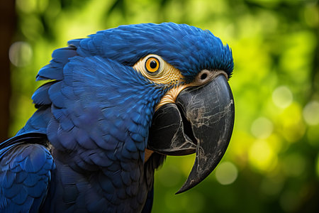 Portrait of a blue macaw (Ara macao)の素材