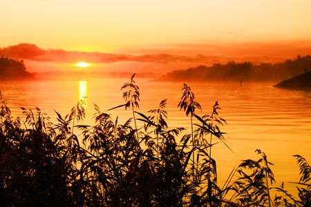 Red sunriseの写真素材