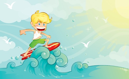 Surf Boyのイラスト素材