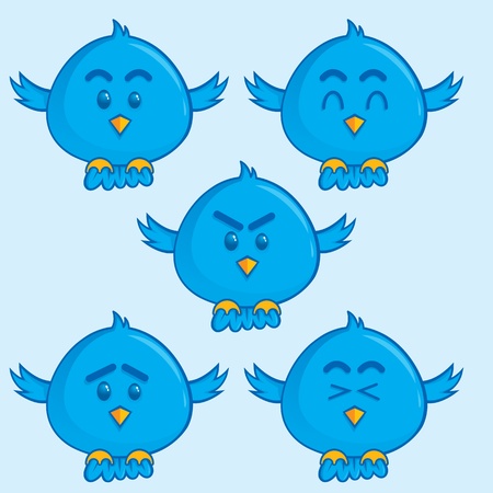 A simple blue bird mascotのイラスト素材