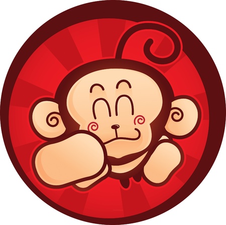 cute mascot of a monkey suitable for mascot on food packaging, brand or merchandise. のイラスト素材