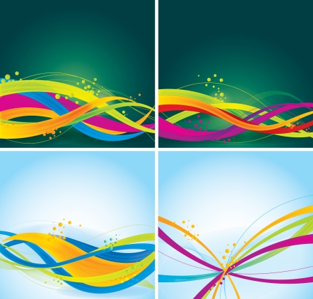 colorful wave backgrounds collection  Each background separately on different layers のイラスト素材