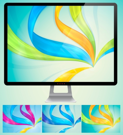 Swirly Abstract Background  A set of swirly abstract background  Each background separately on different layersのイラスト素材