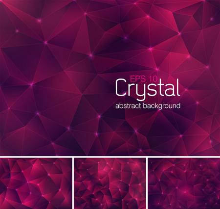 Polygonal crystal abstract background. Each background separately on different layers.  Available in 4 variants and created in RGB modeのイラスト素材