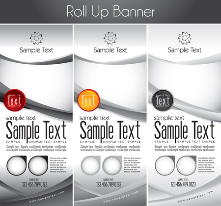 Multipurpose roll up banner, this template available in 3 different color schemes. Suitable for your promotion and businessのイラスト素材