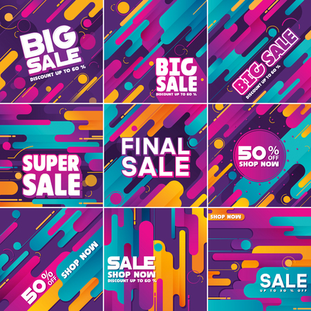 Multipurpose social media kit background. Available in 8 different forms, suitable for your promotionのイラスト素材