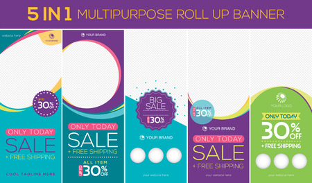 multipurpose roll up banner, suitable for your promotion and product displayのイラスト素材