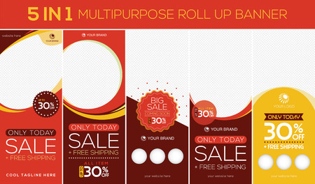 multipurpose roll up banner, suitable for your promotion and product displayのイラスト素材