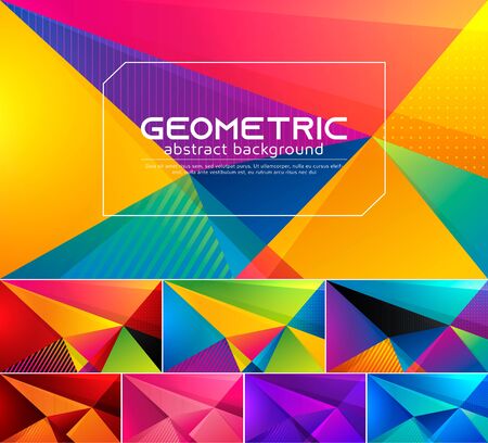 Colorful vector geometric abstract background. Applicable for web background, design element ,wall poster, landing page, wall paper, and social media elementのイラスト素材